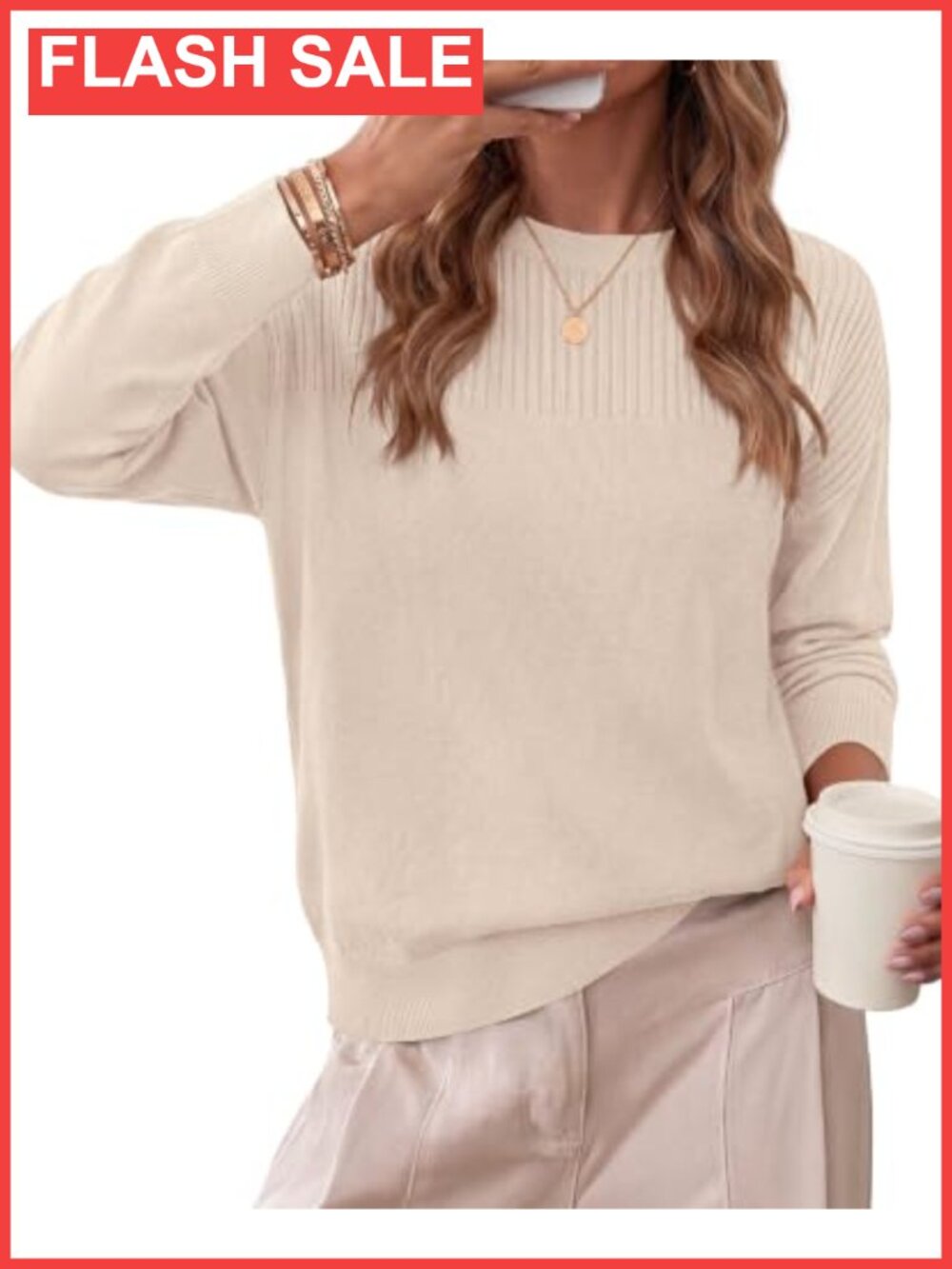 Crewneck Cropped Knit Sweater Long Sleeve Pullover Casual Fall Winter